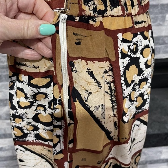 Rickie Freeman for Teri Jon Linen/ Silk Brown Blazer &Skirt Set Size 12 - Picture 6 of 11